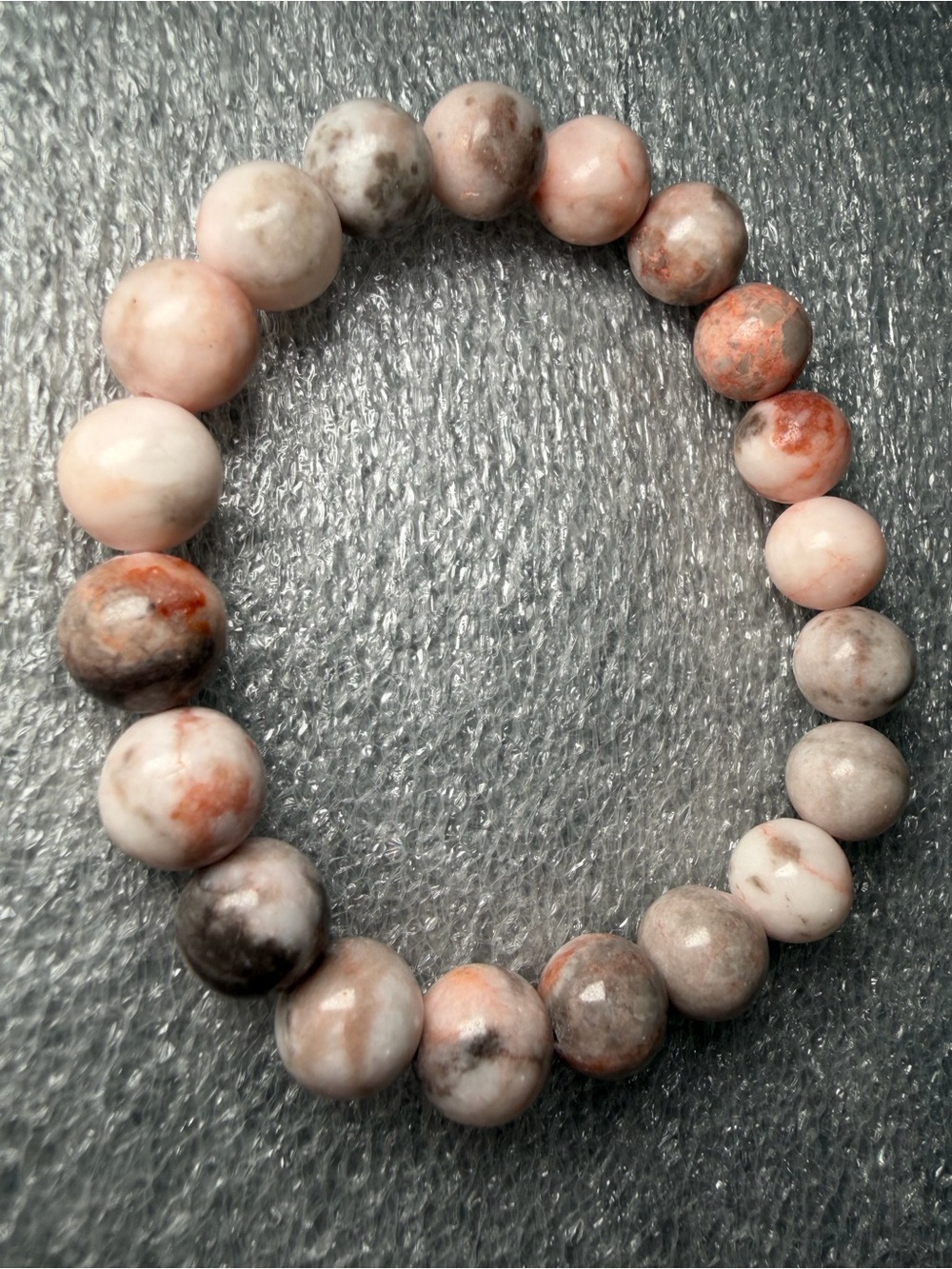 Beautiful 10MM Pink Zebra Jasper Natural Crystal Bracelet